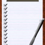 checklist, clipboard, pen